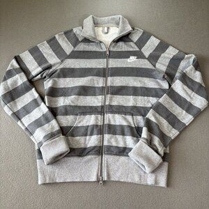 Nike Boys Junior Bomber Sweatshirt Jacket Size XL Vtg Retro Pullover Y2K Stipped